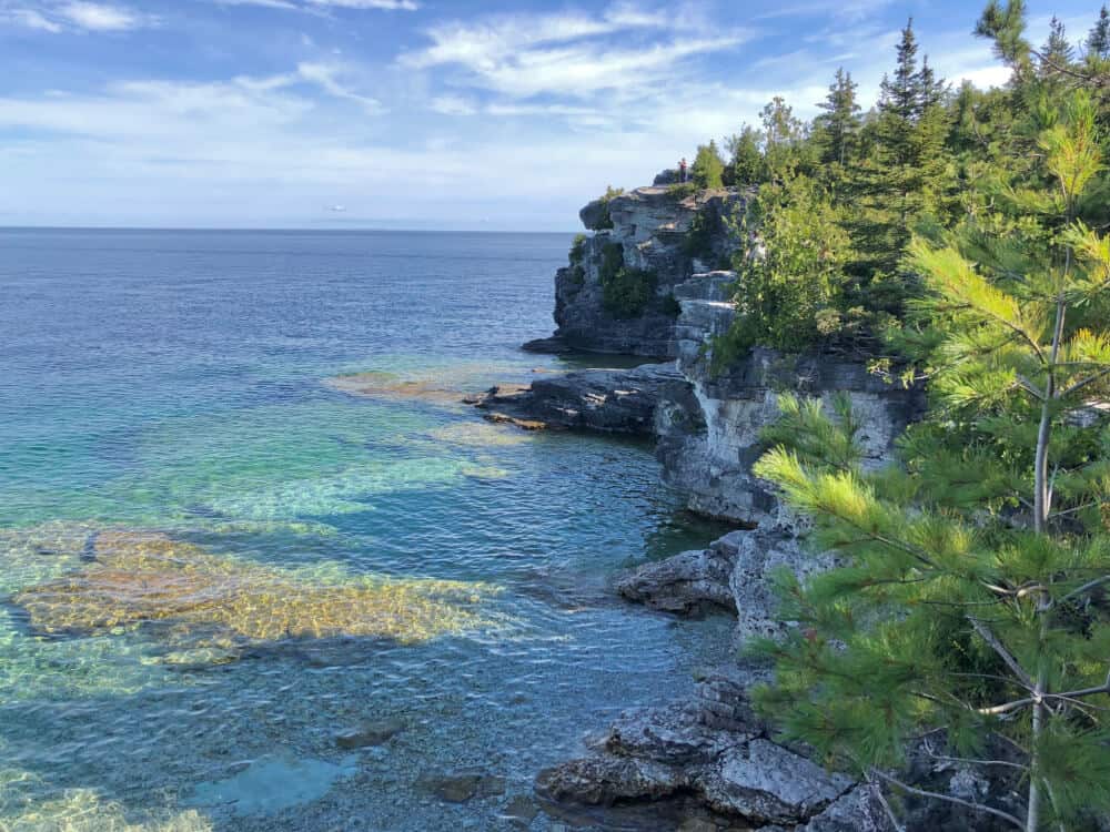 view of grotto in bruce peninsula national park