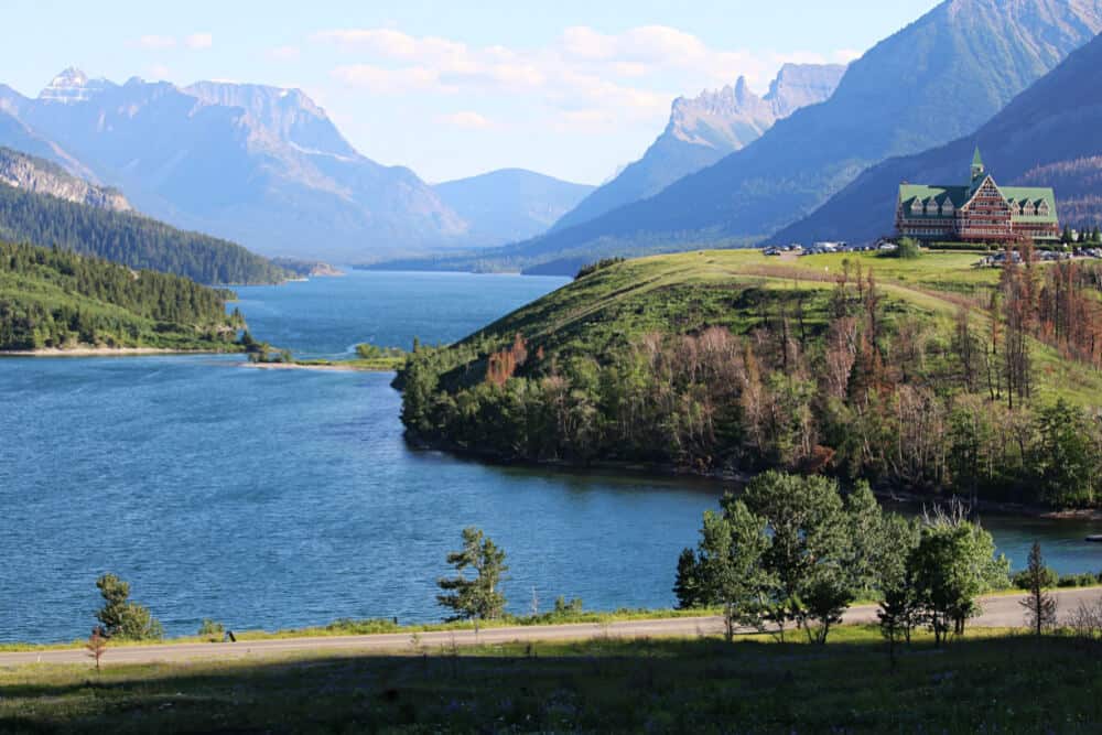 water and house on mountains in best national parks in canada