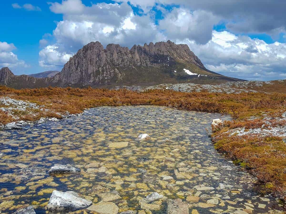 mountain in background