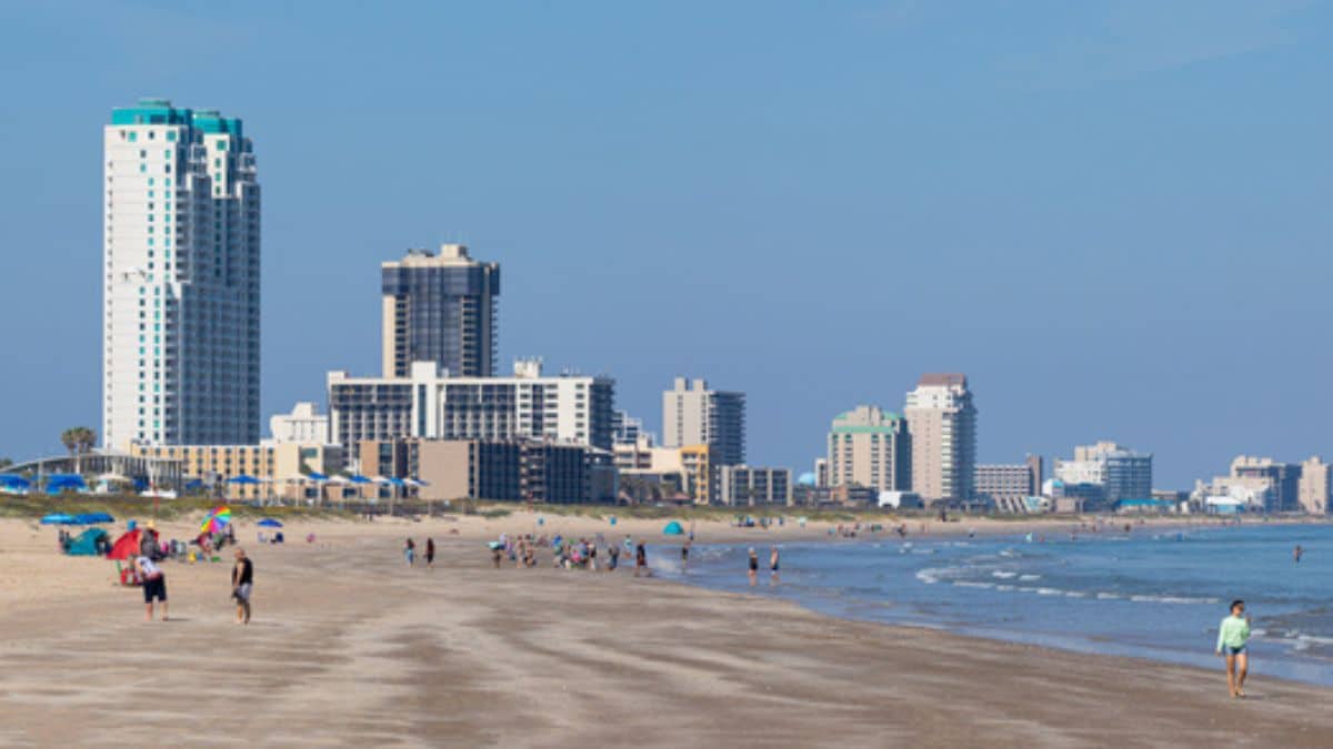 View of the South Padre Island, on the Gulf of Mexico, Texas