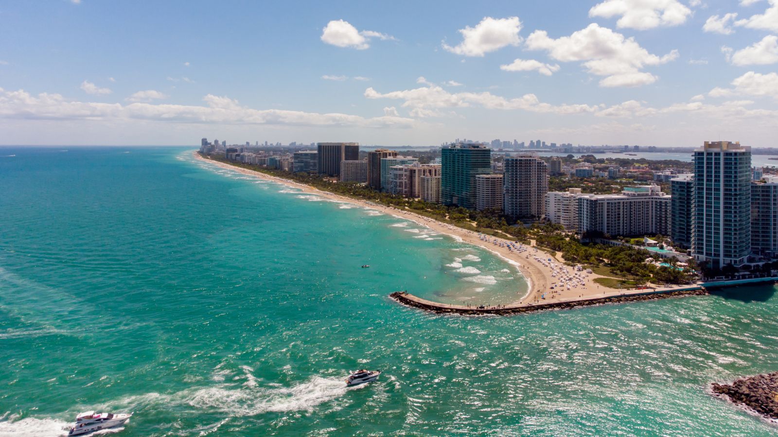 Aerial photo Miami Inlet Bal Harbour Beach and Jetty