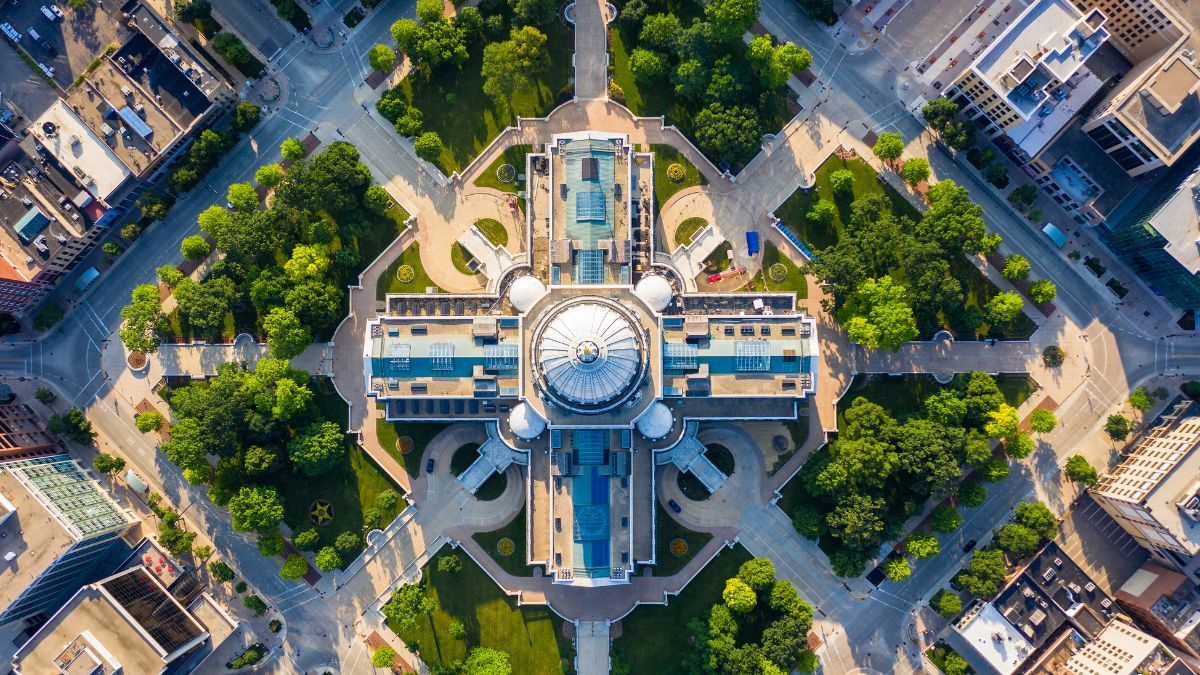 aerial view of madison wisconsin