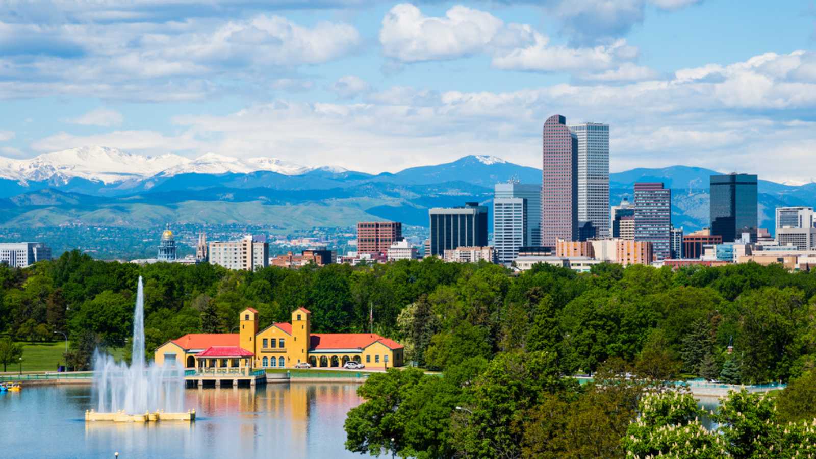 Denver Colorado downtown with City Park