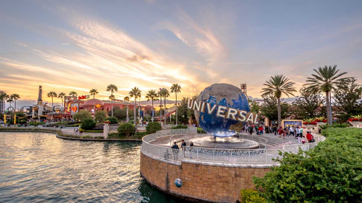 Orlando,Florida / United State - December 25 2018 : Universal Studios globe located at the entrance to the theme park.