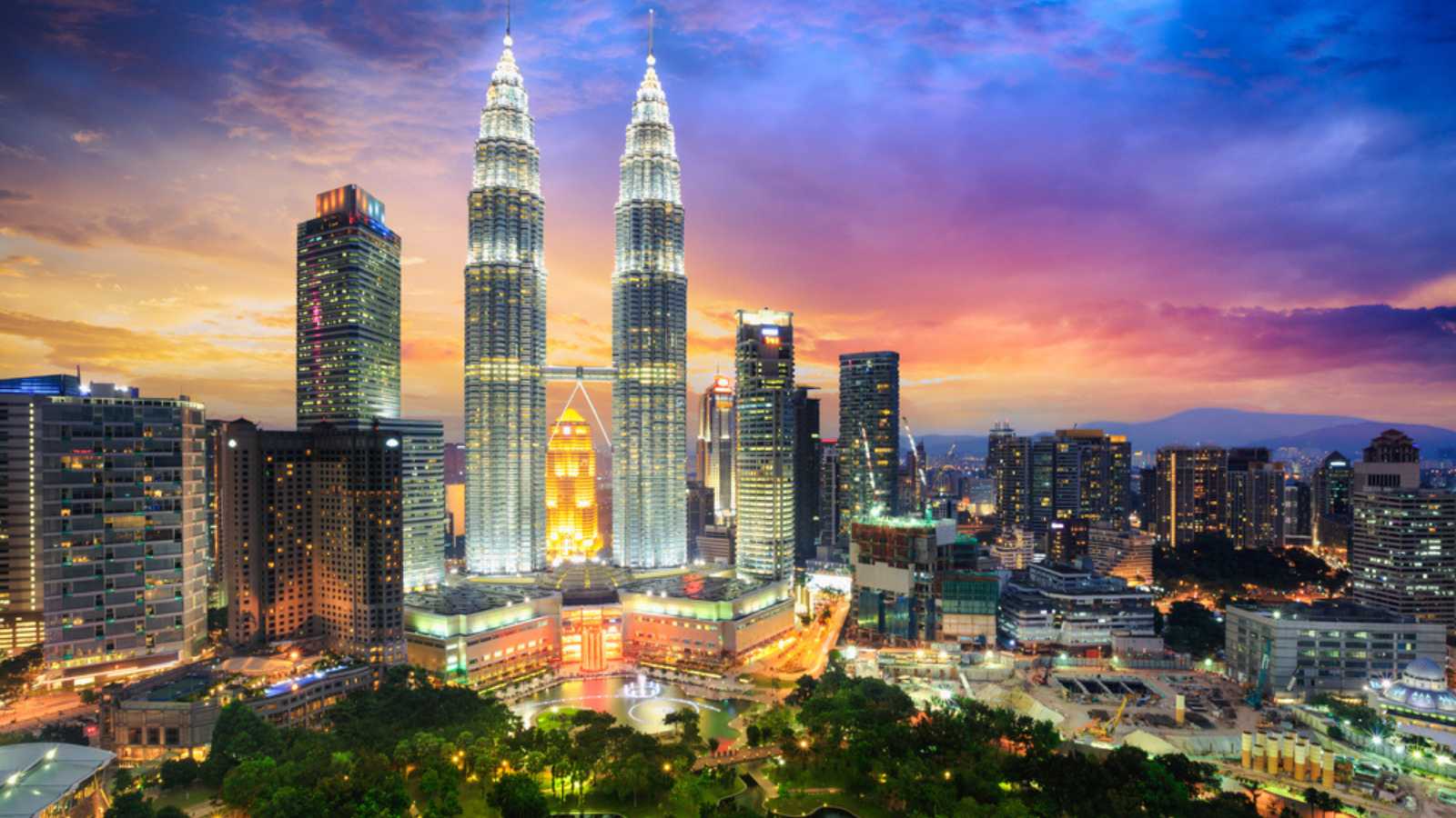 Kuala lumpur city skyline at dusk, Kuala lumpur Malaysia