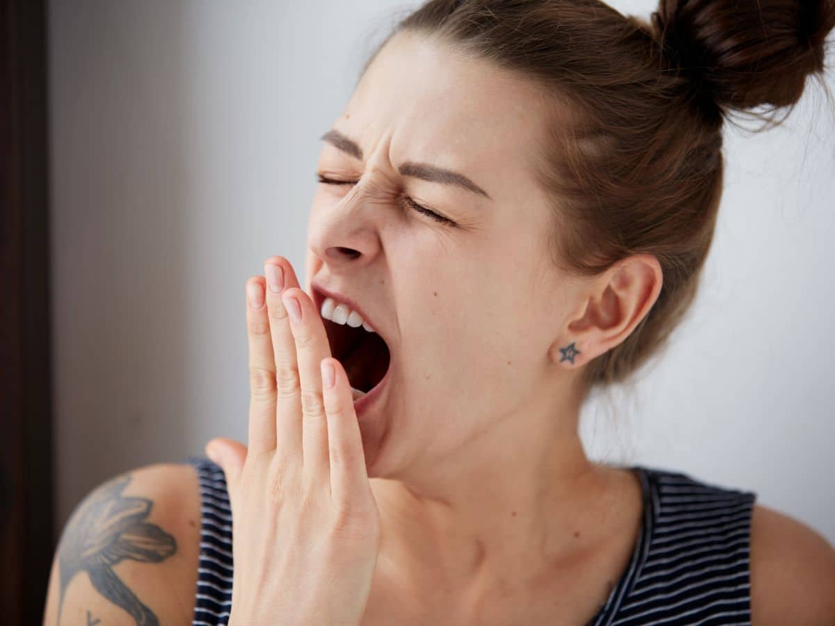 woman yawning