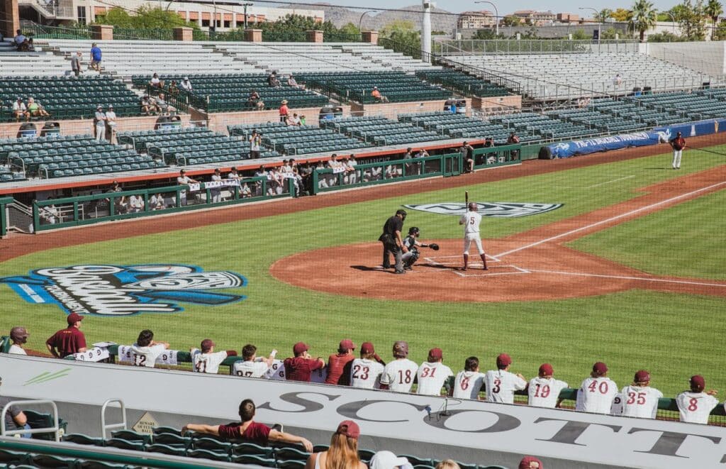 PAC 12 Baseball Tournament action at Old Town's Scottsdale Stadium.