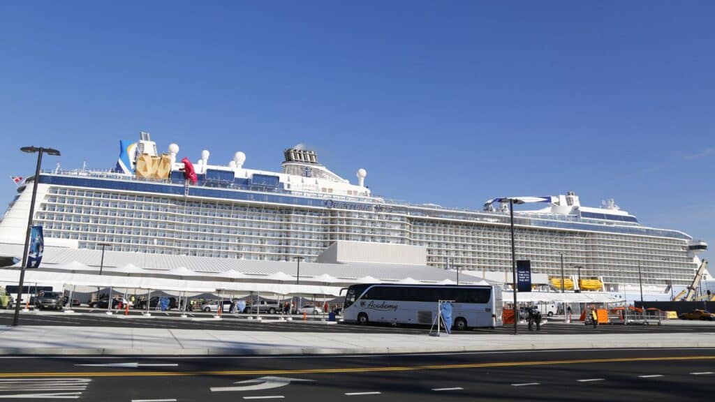 Newest Royal Caribbean Cruise Ship Quantum of the Seas docked at Cape Liberty Cruise Port