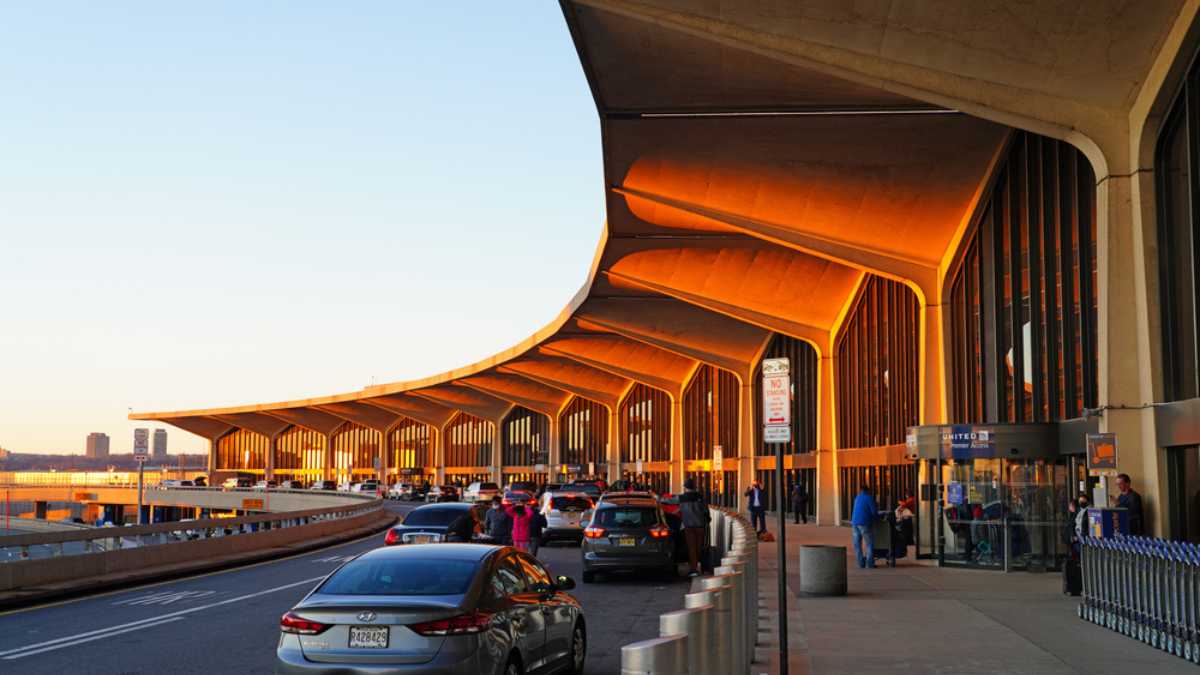 NEWARK, NJ -10 DEC 2020- View of Newark Liberty International Airport (EWR), a large airport in New Jersey near New York City, United States. It is a hub for United Airlines (UA).