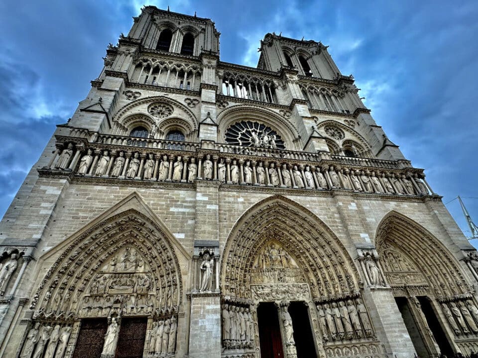 exterior of Renovated Notre-Dame Cathedral in Paris